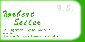 norbert seiler business card